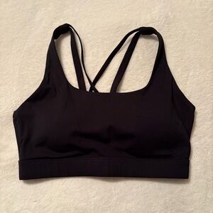 Strappy Black Sports Bra for Women
